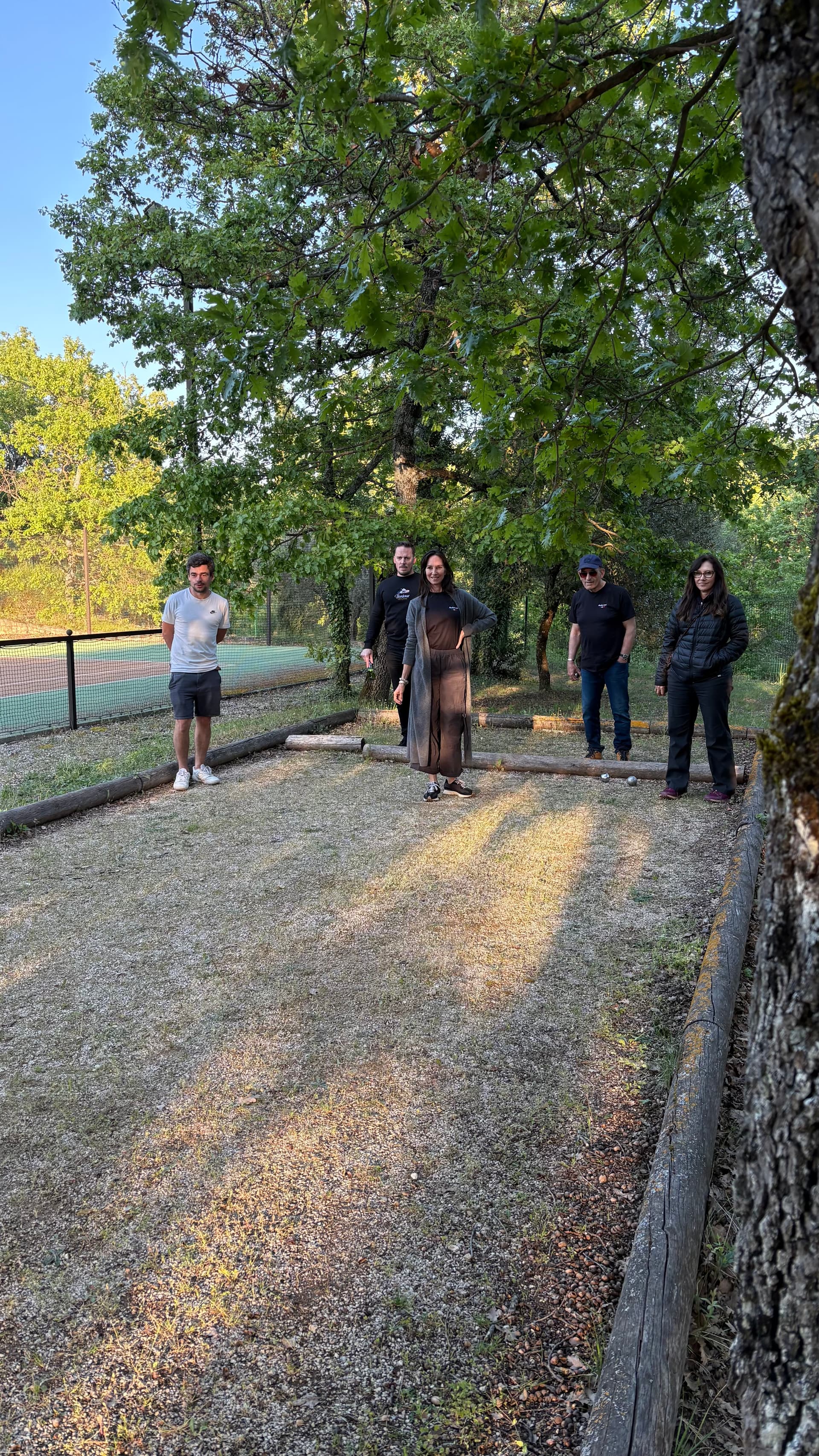 Pétanque at the BonjourFrench retreat — April 2026