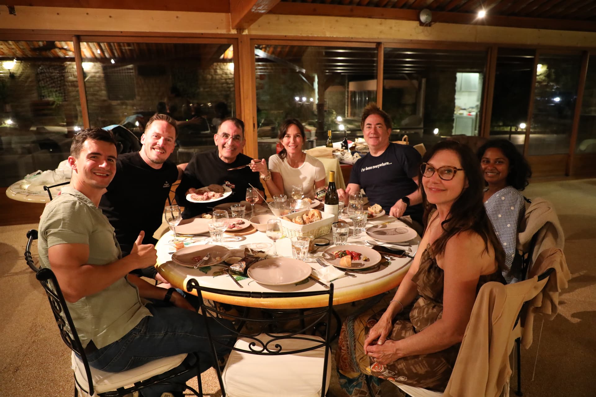 Dinner at the domaine — April 2026 retreat